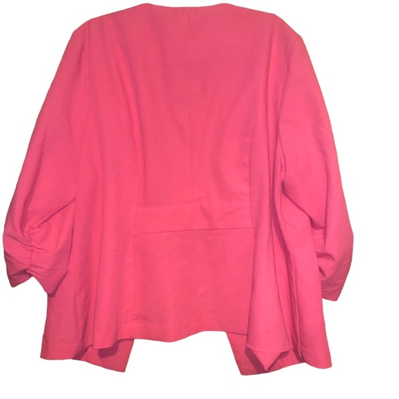 Torrid RUCHED SLEEVE PINK BLAZER STRETCH Open cardigan size 3X - Picture 2 of 4